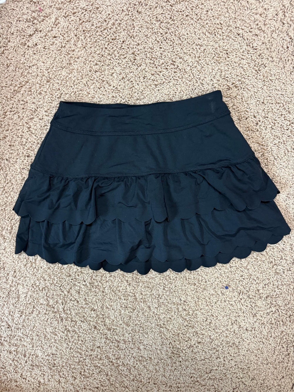 Lilly Pulitzer Black Scalloped Tennis Skirt with shorts